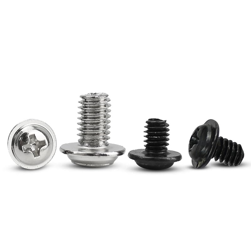 Black Silvery Phillips Metric Thread PC Computer Case Hard Drive Floppy DVD ROM Motherboard Screw Cross Truss Head Bolt M3 - (Size: Black, Length: M3X8mm (50pcs))