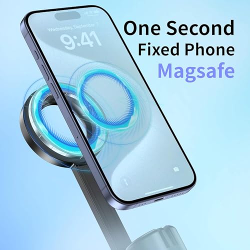 Image of SEAJIC Magnetic Phone Tripod for iPhone 54 inch Selfie Stick Tripod with Remote and Metal Ring, Phone for Video Recording, Cell Phone Mount Stand for Cellphone (Black, 54in)