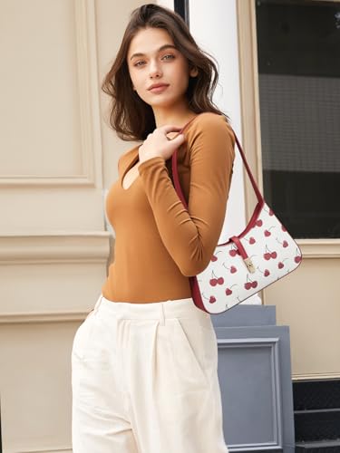Image of CLUCI Shoulder Bag for Women, Cherry Purses for Women, Cherries Handbag Hobo Bags Vegan Leather Crossbody Purse with Adjustable Strap
