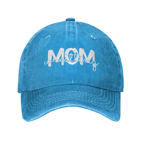 Workout Hats for Women Wrestling Vintage Hat for Men's Vintage Caps Light Weight Wrestling Mom Running Caps Blue