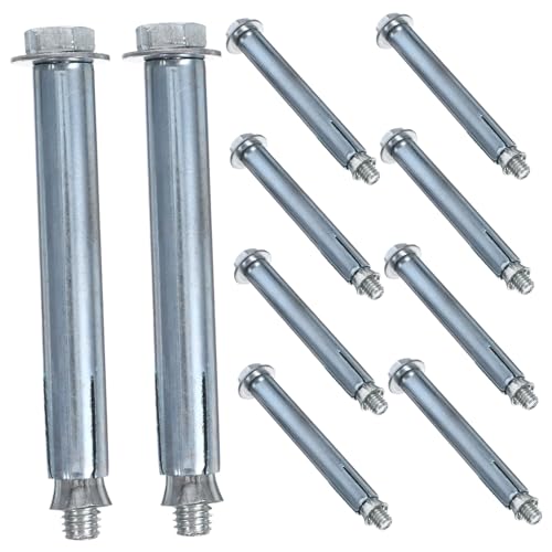 SOESFOUFU 10個 拡張ボルト 地?螺? 高耐久カーボンスチール製 耐圧性強化 駐車場 ガレージ 建設現場用スピードバンプ固定用アンカー