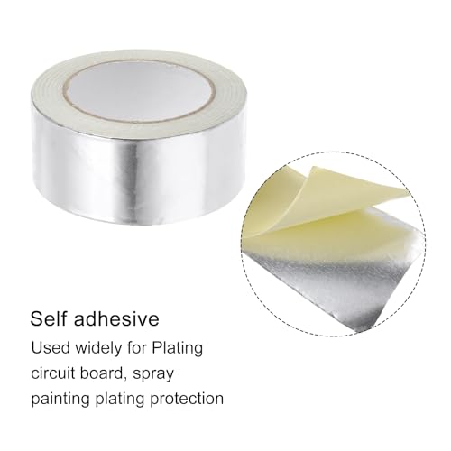 Image of uxcell Aluminum Foil Tape 2 Inch x 30 Yards Silver High Temperature Tape for HVAC, Sealing, Patching Hot and Cold Air Ducts 4 Pcs