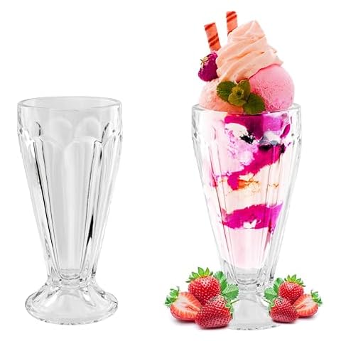 HOMESHOPA Ice Cream Sundae Glasses Set of 2 Cover