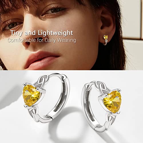925 Sterling Silver Hoop Earrings April Birthstone Cubic Zirconia Earrings Celtic Jewelry For Women #TOP6