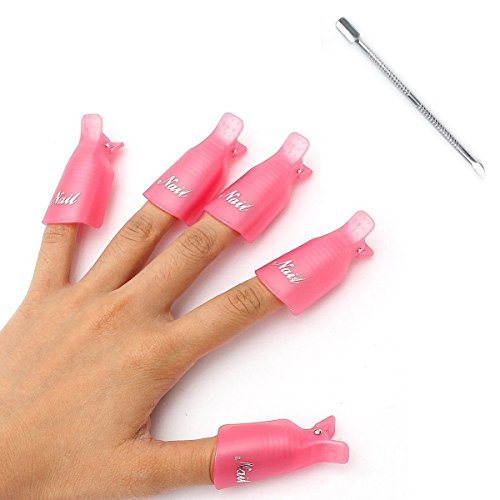 Clips Caps Art Soak Off Professional Reusable 10PCS Plastic Acrylic Clips Caps Tool Nail Art Soak Off Cap Clip UV Gel Polish Remover Cleaner Superior Wrap Rose Red by Leeshar Beau