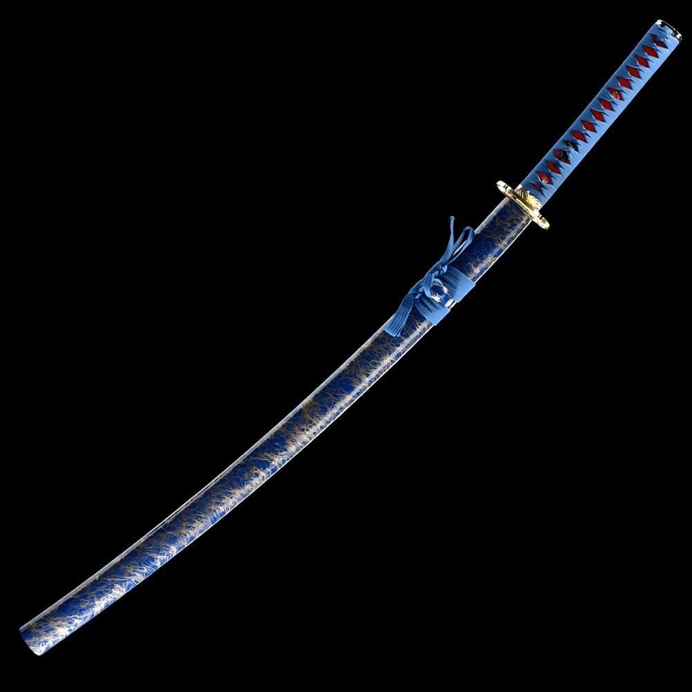 YONG XIN SWORD-Samurai Katana Sword, Japanese Handmade, Practical, Damascus/1060/1095 Carbon Steel, Tempered/Clay Tempered, Full Tang, Sharp, Scabbard