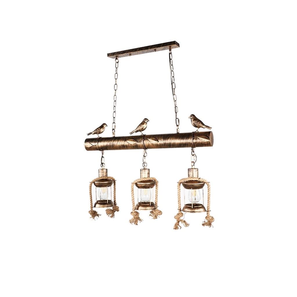 Lustre cage oiseaux rétro industriel à triple tête pour salon café - 8