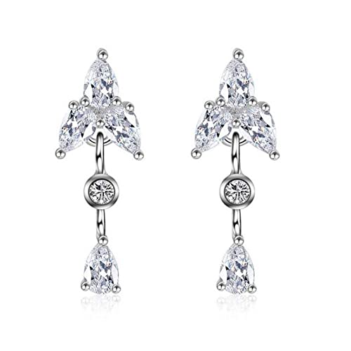 Bijoux cadeau pour femmes : boucles d'oreilles en argent 925 avec zircon
