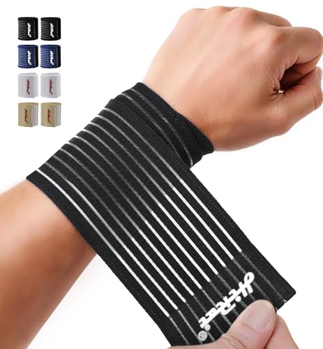 HiRui 2-Pack High-Elastic Wrist Support Straps Wrist Compression Bandage - Wrist Wraps Wristbands...