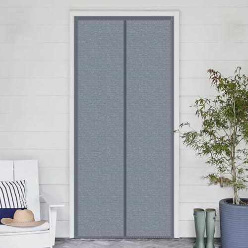 Rideau de porte magnétique isolant thermique gris 61x180 cm