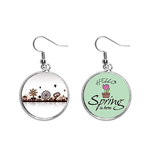 Joyas de silueta negra con acabado decorativo fino para pendientes de primavera