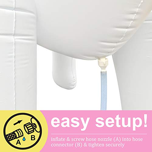 Float Joy Aufblasbare Einhorn Sprinkler Wasser Spielzeug für Kinder Outdoor Sommer Hof und im Freien Spielen Kinder und Erwachsene Sommer Party Favorit