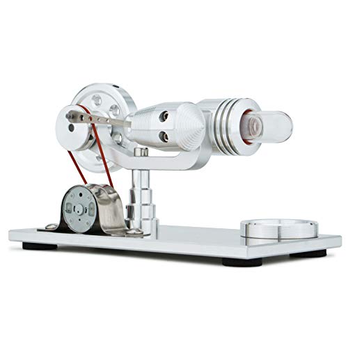 Djuiinostar Hot Air Stirling Engine, Solid Metal Construction, Electricity Generator (Light Up Colorful Led), My First Stirling Engine #TOP4