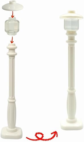 Miniatura 4 de DSPITWOD Lámpara de calle urbana para casa, jardín, accesorios de construcción con luces, árboles y macetas, juguetes compatibles con ladrillos