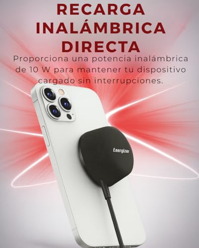 Energizer Mini altavoz magnético Bluetooth con cargador inalámbrico de derivación, sonido potente de 5 W, IPX6 impermeable, emparejamiento estéreo TWS, micrófono integrado, diseño compacto para uso en - imagen 7