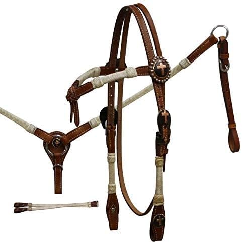 Showman Leather Rawhide Braided Futurity Knot Headstall & Breast Collar Set