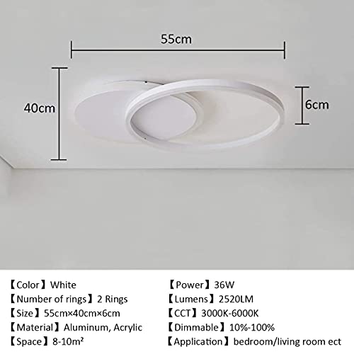Plafond Rond 108W Dimmable 3000K-6000K avec Télécommande Précise