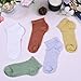Heran Ruffle Mesh Ankle Socks for Women, 5 Pairs Cute Frilly Breathable Casual Girly Stockings, Woman Crew Thin Colorful Fancy Stockings, Coquette Cotton Fashion Socks for Women Girls Teens Students