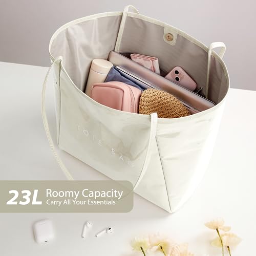 Image of KALIDI PVC Tote Women Weekender Bag Large Shopper Handbag Oversize Shoulder Travel Purse