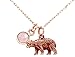 Produktbild Gemshine Halskette 3-D Bär Anhänger ROSENQUARZ 925 Silber, vergoldet, rose. Tier der Natur, Wildlife. Nachhaltiger, ethischer, qualitätsvoller Schmuck Made in Spain, Metall Farbe:Silber rose vergoldet