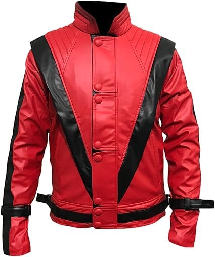 Red Leather Jacket For Boys - Kids Thriller Jacket