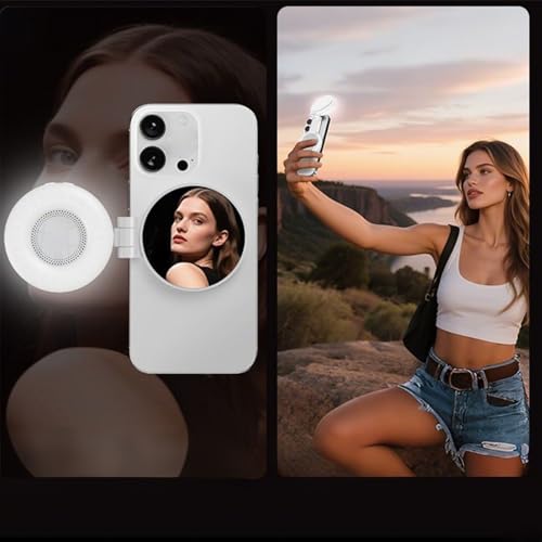 Luz para Selfie para teléfono | Luz LED magnética para teléfono Selfie, Recargable, 3 Modos de Dispositivos, para fotografía, grabación de vlog, cámara de Maquillaje, transmisión en, Viajes - imagen 4