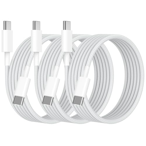 [Apple MFi Certified] USB C to Type-C Cable for iPhone 17 Air Pro (6ft 3-Pack) 60W Fast Charging CarPlay Cable Braided Type C Charger Cable USB C Cord for iPhone 17/16/15 Galaxy MacBook iPad Airpods