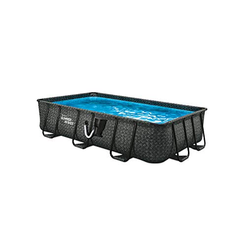 Summer Waves P41408361 14 x 8 Foot 36 Inch Elite Metal Frame Rectangular Above Ground Pool with SFX600 SkimmerPlus Filter Pump and SureStep Ladder