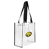 NCAA Iowa Hawkeyes Square Stadium Tote, 11.5 x 5.5 x 11.5-Inch, Clear