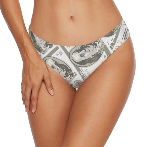 NCRJCZQL Dollars American Bill Women's Bikini Bottom V Cut High Cut Swimsuit Bottom