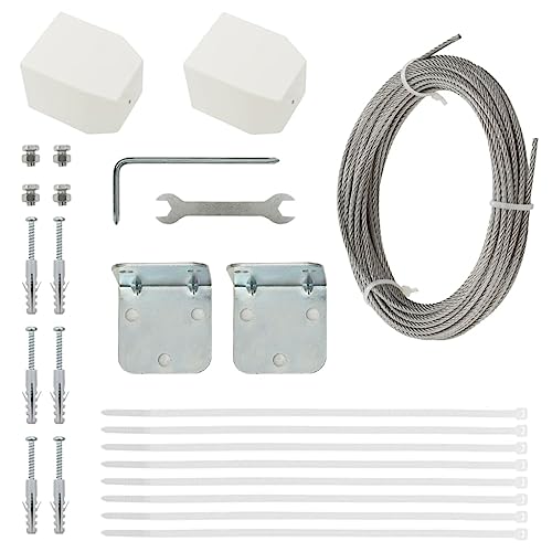 Écran de balcon 140x240 avec corde et outils de fixation - 4