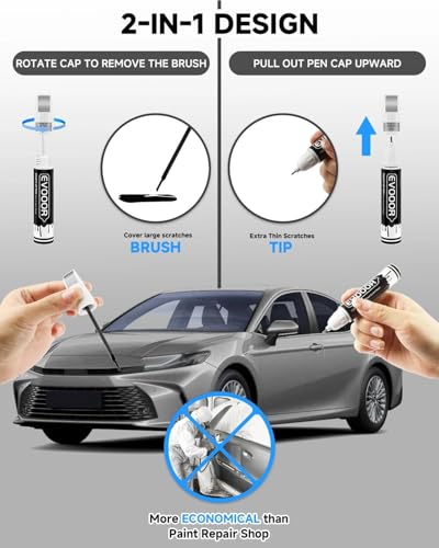 Image of 1D6 Silver Sky Metallic Touch Up Paint Compatible with Toyota Exact Match 2 in 1 Touch up Paint for Chips and Nicks Repair