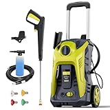 Electric Pressure Washer 4800PSI-Max 2.9GPM Pressure Washer with 25 FT Hose, 4 Quick Connect Nozzle,16.9 Oz Soap Tank Orange Cleaning for Pool, Patio, Car