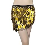 Women's Sequin Tassel Hip Scarf Waist Chain for Rave Stage Performance and Party Wrap Skirt Belt