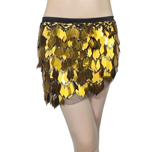 Women's Sequin Tassel Hip Scarf Waist Chain for Rave Stage Performance and Party Wrap Skirt Belt