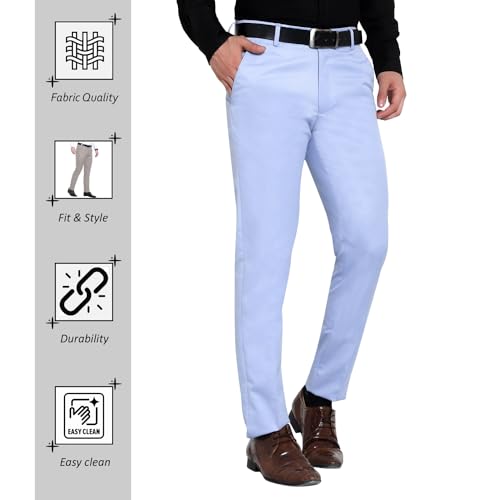 Image of De NoVo Men's Regular Formal Trouser | Stylish Fit Men Wear Pants for Office or Party | Mens Fashion Dress Trousers Pant