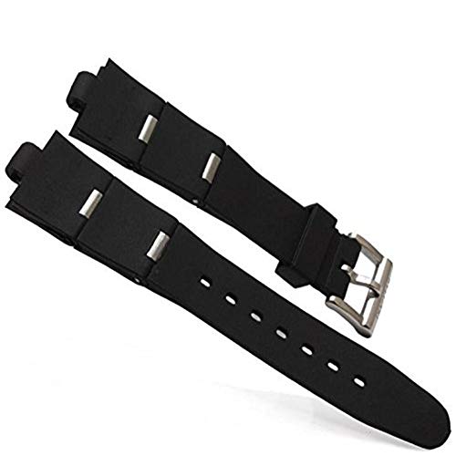 GOZAR Silikonarmband, Schwarze Farbe für watch-Silber-22Mm Uhren