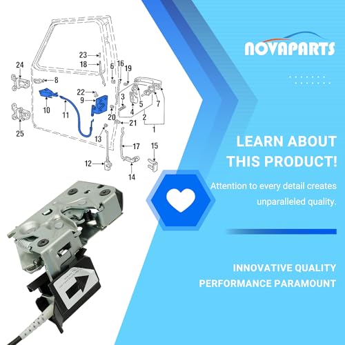 NOVAPARTS F4TZ-15219A65-A Door Lock Latch w/Cable RodFront Left Driver Side for 1992-1996 Ford Bronco F-150 1992-1998 F-250 1992-1997 F-350 1997 F-250HD Replaces # 75700 - Thumbnail 4
