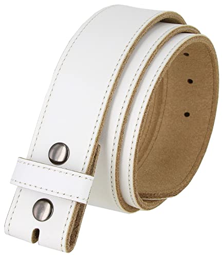 White Belt Cowhide Leather Replacement Casual Belt Strap 1-1/2