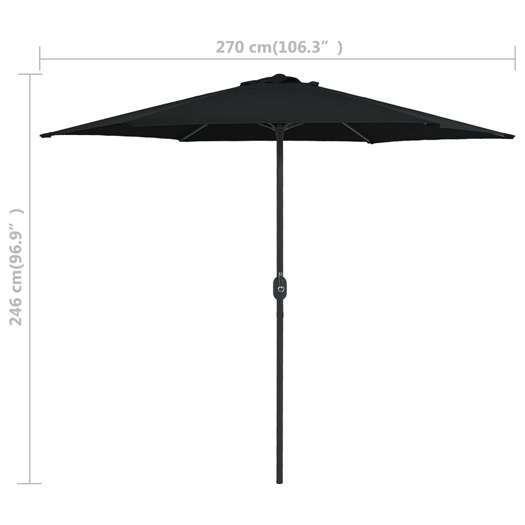Parasol ogrodowy dla roślin, parasol ogrodowy z aluminiowym masztem, 270 x 246 cm, zielony