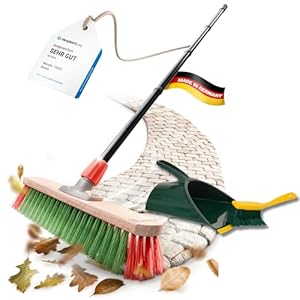 Novaliv Kehrbesen mit Krallenhandfeger Set