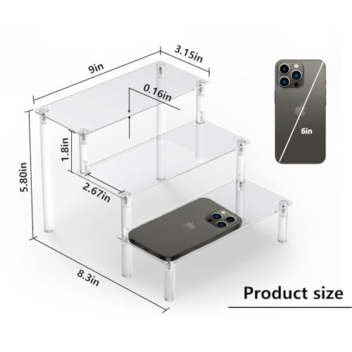 image for AZEAM 2 Packs Acrylic Display Risers,Clear Display Risers Stand Small 