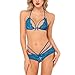 Women's Sexy Bridal Lingerie Lace Strappy Babydoll Open Cup Bra Brazilian Panty Chemise Set Blue Small
