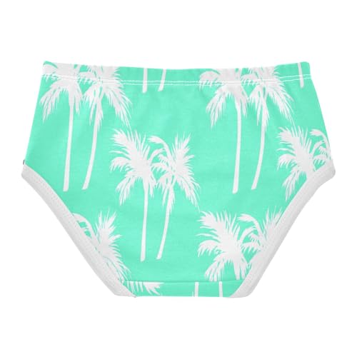 Cotton Girls Underwear Toddler White Palm Tree Mint Green Little Girl Panties Funny Briefs Undies Kids 2t2