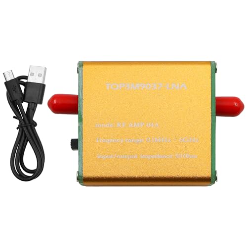 Tiardey 0.1MHz 6GHz Full Band Low Noise Amplifier 20dB High Gain LNA RF Power Preamplifier Module with Battery for Shortwave FM Radio Etc