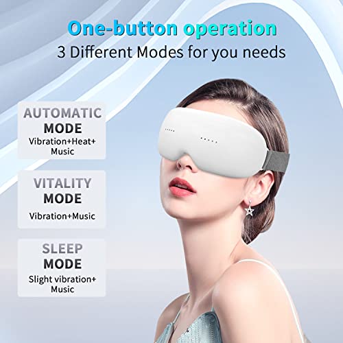 Meeegou Eye Massager With Heat And Vision Window, With Compression, Vibration, 3 Massage Modes Rechargeable Heated Temple Massager For Relaxing Eyes, Reduce Black Circles, Dry Eyes #TOP2