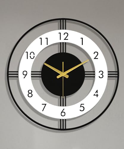 Image of vissera Designer Metal Wall Clock for Living Room | Antique Stylish Fancy Decorative Big Size Wall Watch for Bedroom, Office, Kitchen, Dining, Hall and Decor