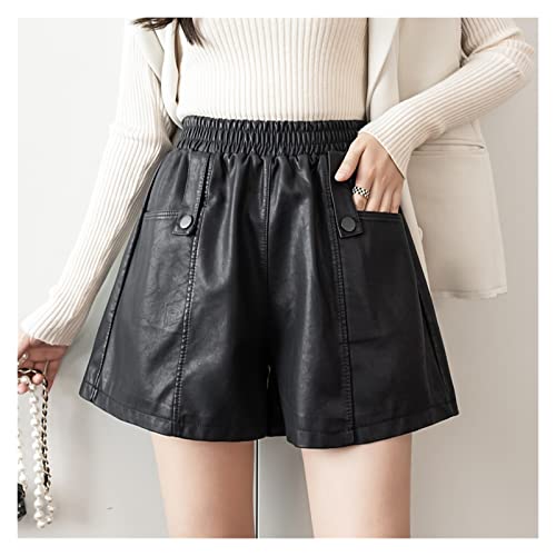 Shorts en cuir PU souple avec taille élastique confort absolu