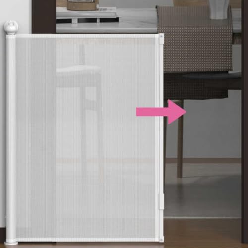 Portão Grade Retrátil Ajustável Extensível Até 1,5m Branco Infantil Bebês Pet Cachorro Cães Crianças