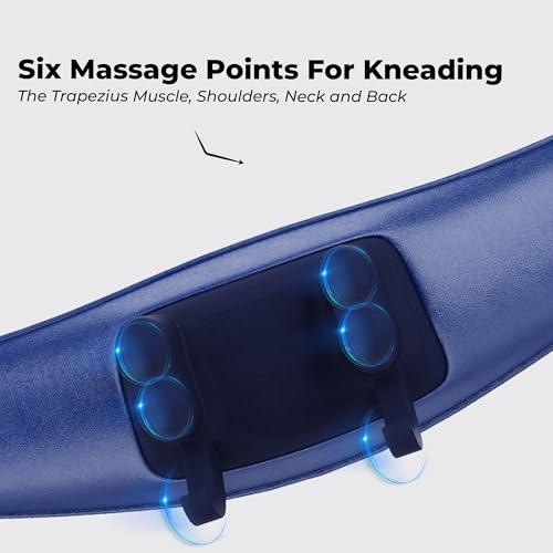 Image of Durafit91 Electric Neck Massager Machine with Heat for Pain Relief | Deep Kneading, Soothing, Vibration & Air Compression | Full Cervical Neck Shoulder & Back Pain| Improves Blood Circulation Blue